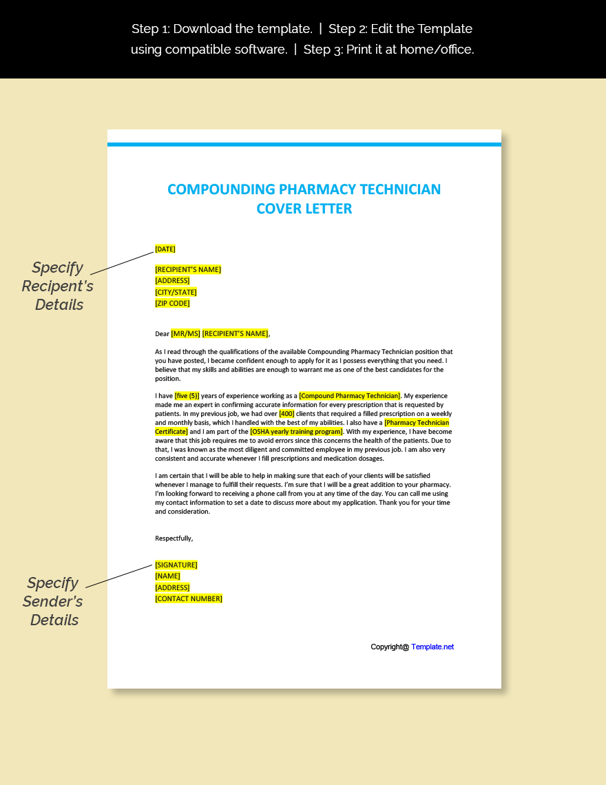 cover letter for pharmacy technician position