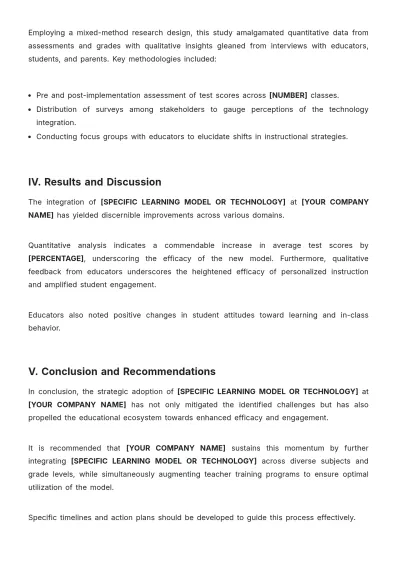 Free Education Case Study Template to Edit Online