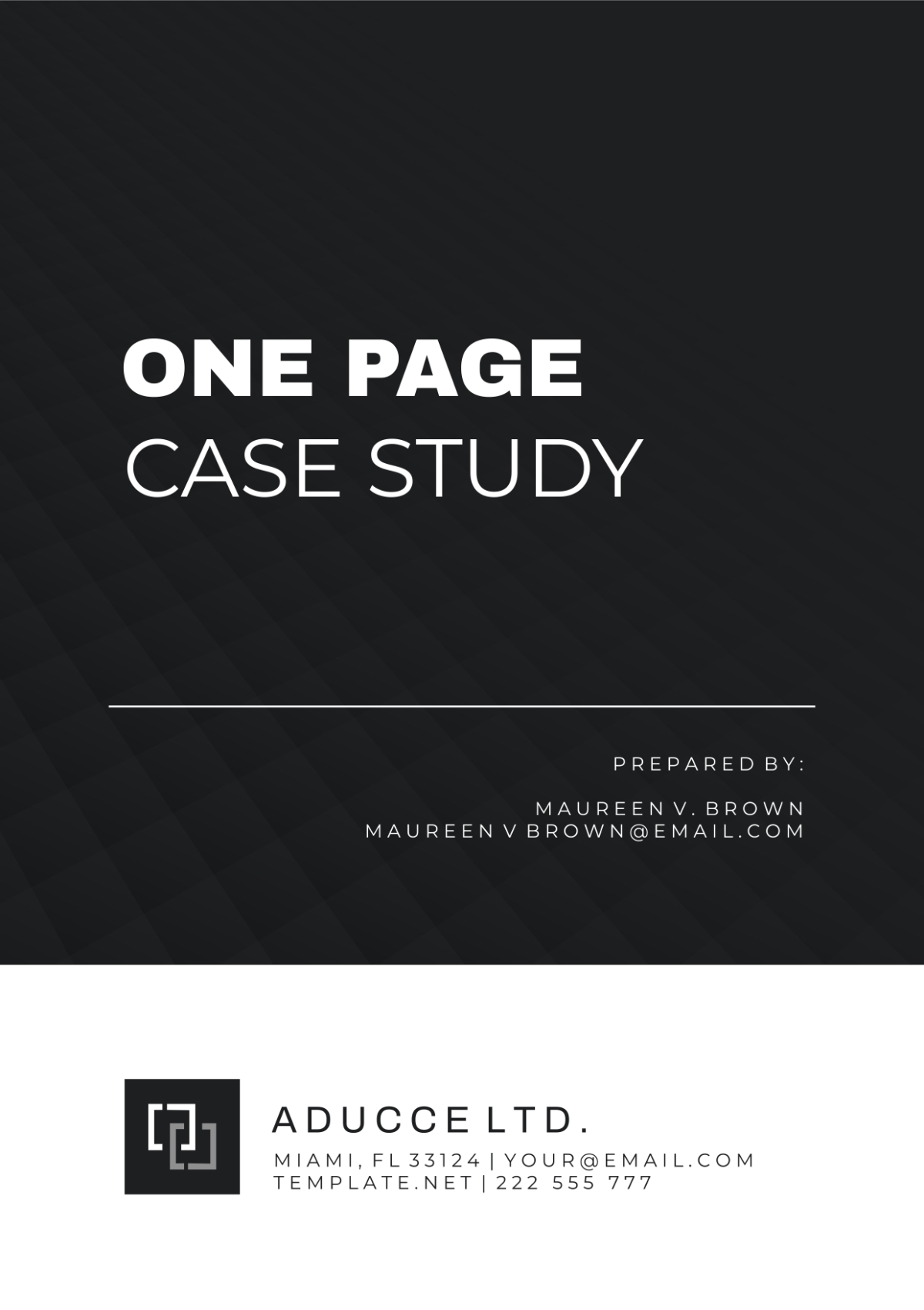 One Page Case Study Template