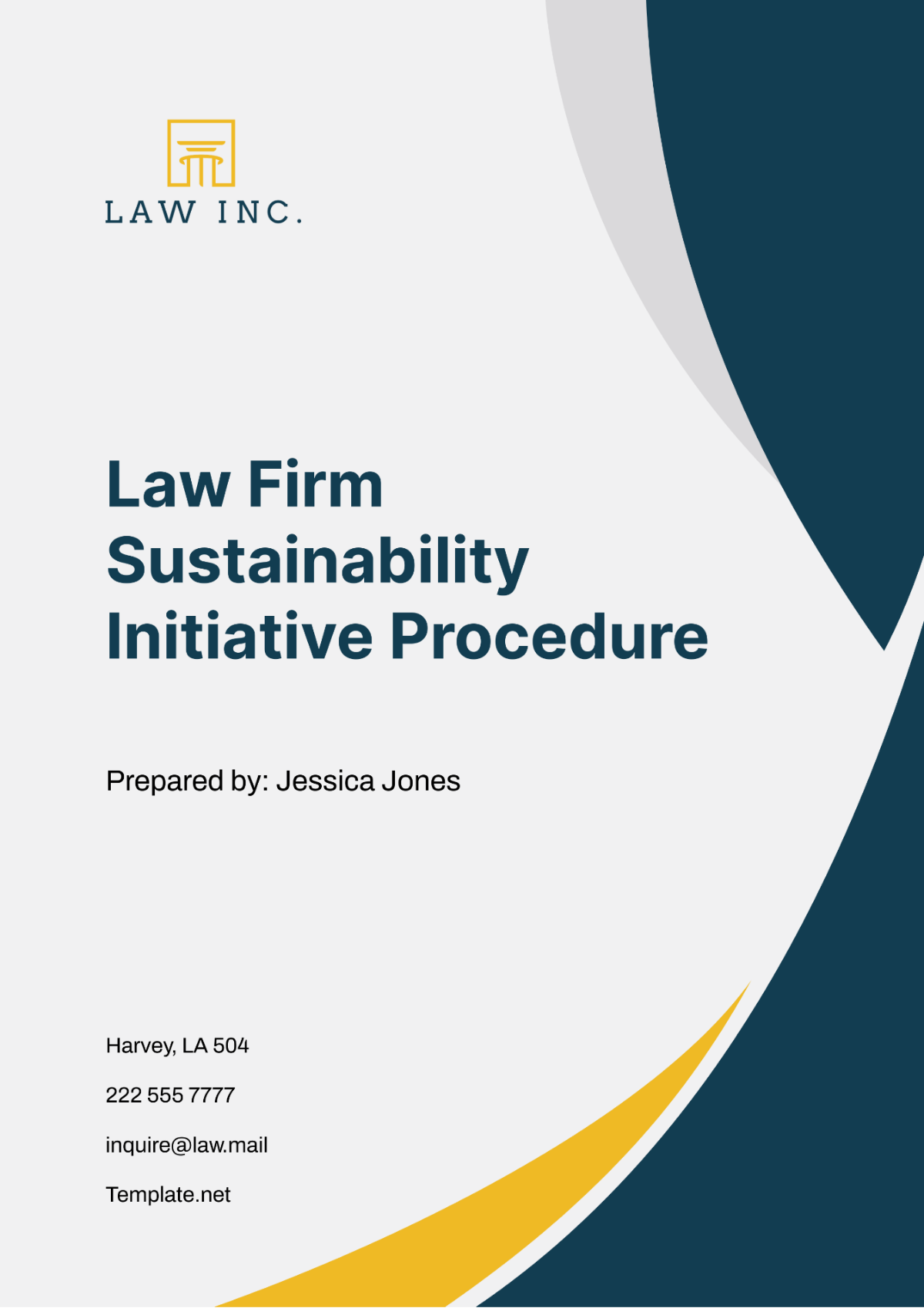 Law Firm Sustainability Initiative Procedure Template - Edit Online & Download