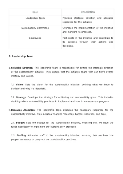 Free Law Firm Sustainability Initiative Procedure Template to Edit Online