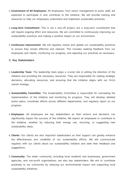 Free Law Firm Sustainability Initiative Procedure Template to Edit Online