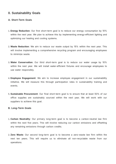 Free Law Firm Sustainability Initiative Procedure Template to Edit Online