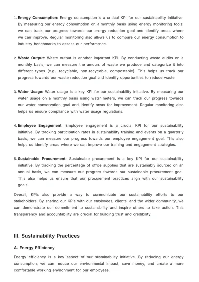 Free Law Firm Sustainability Initiative Procedure Template to Edit Online