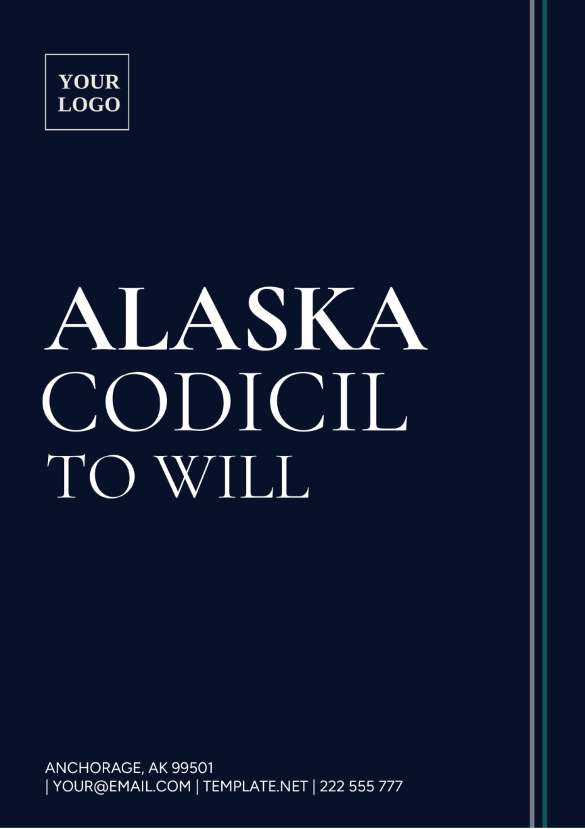 Alaska Codicil to Will Template