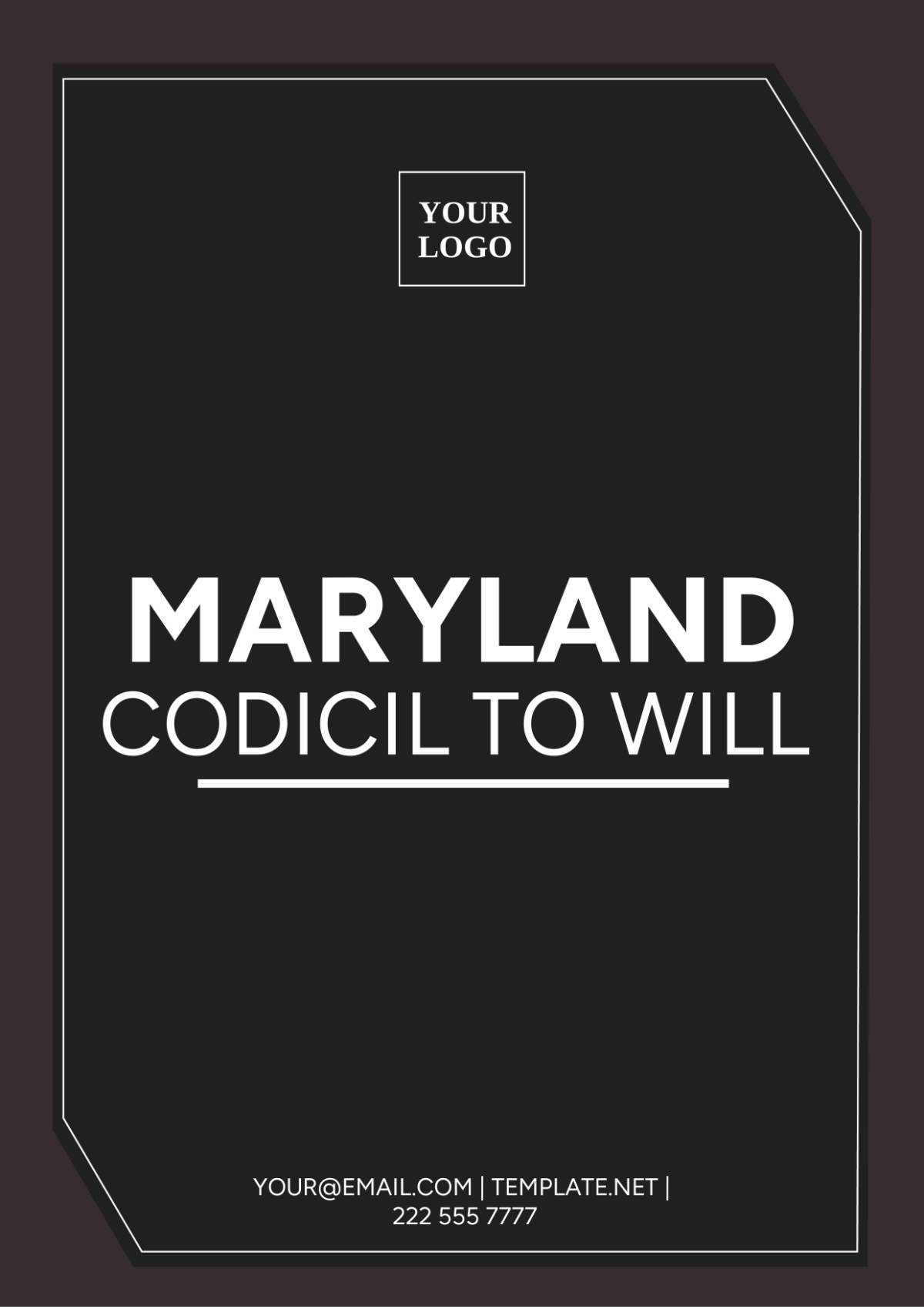 Maryland Codicil to Will Template