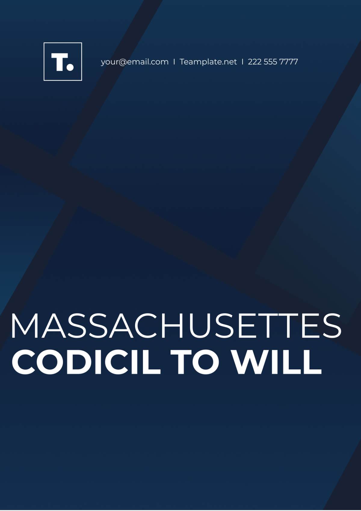 Massachusetts Codicil to Will Template