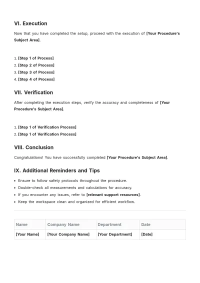 Free Basic Procedure Template to Edit Online