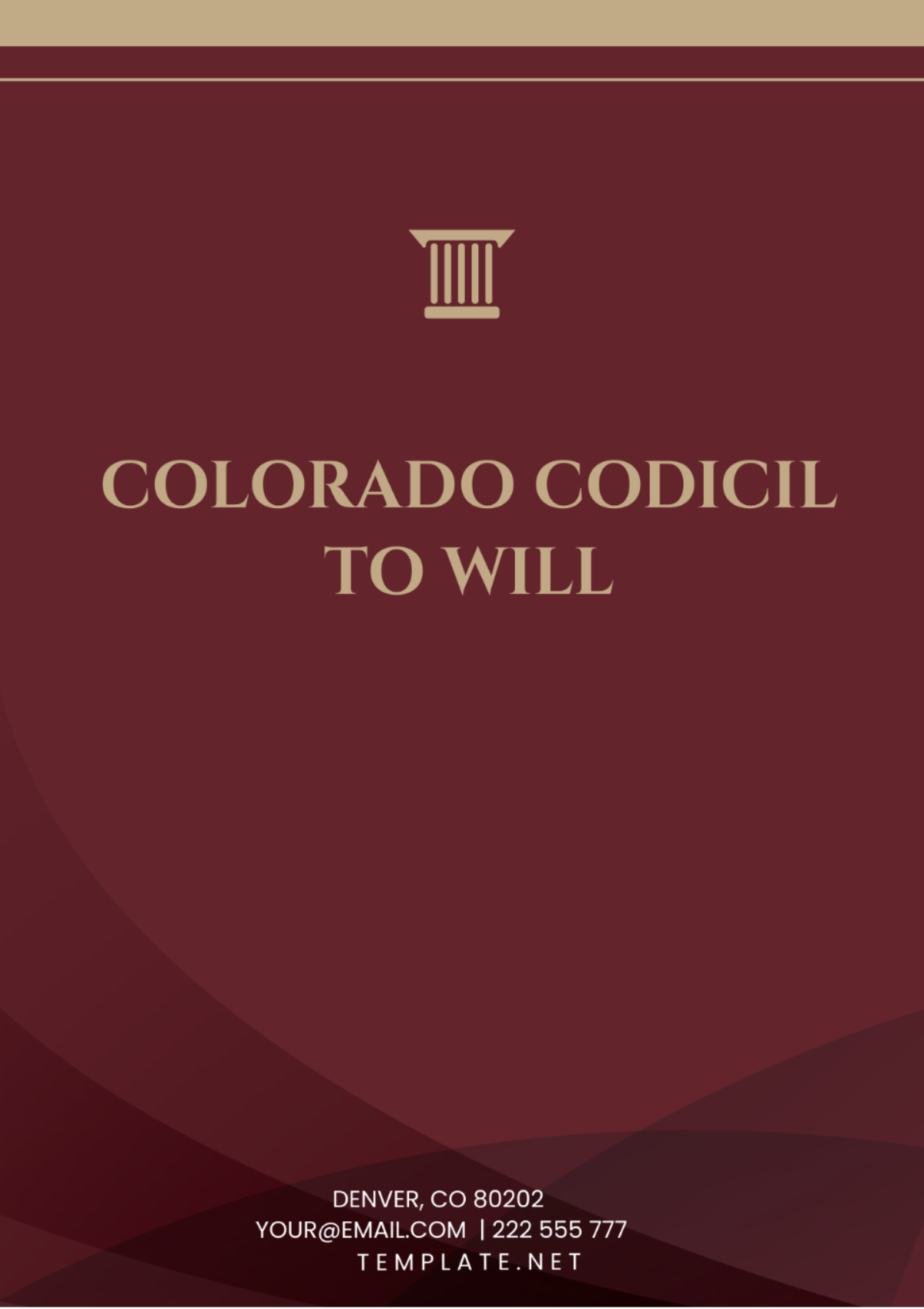 Colorado Codicil to Will Template
