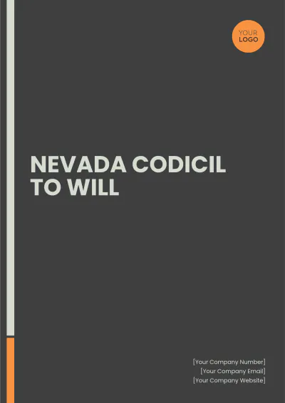 Free Nevada Codicil to Will Template to Edit Online