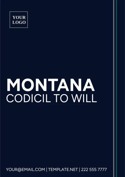 Free Montana Codicil to Will Template to Edit Online