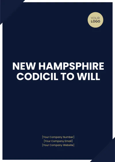 Free New Hampshire Codicil to Will Template to Edit Online