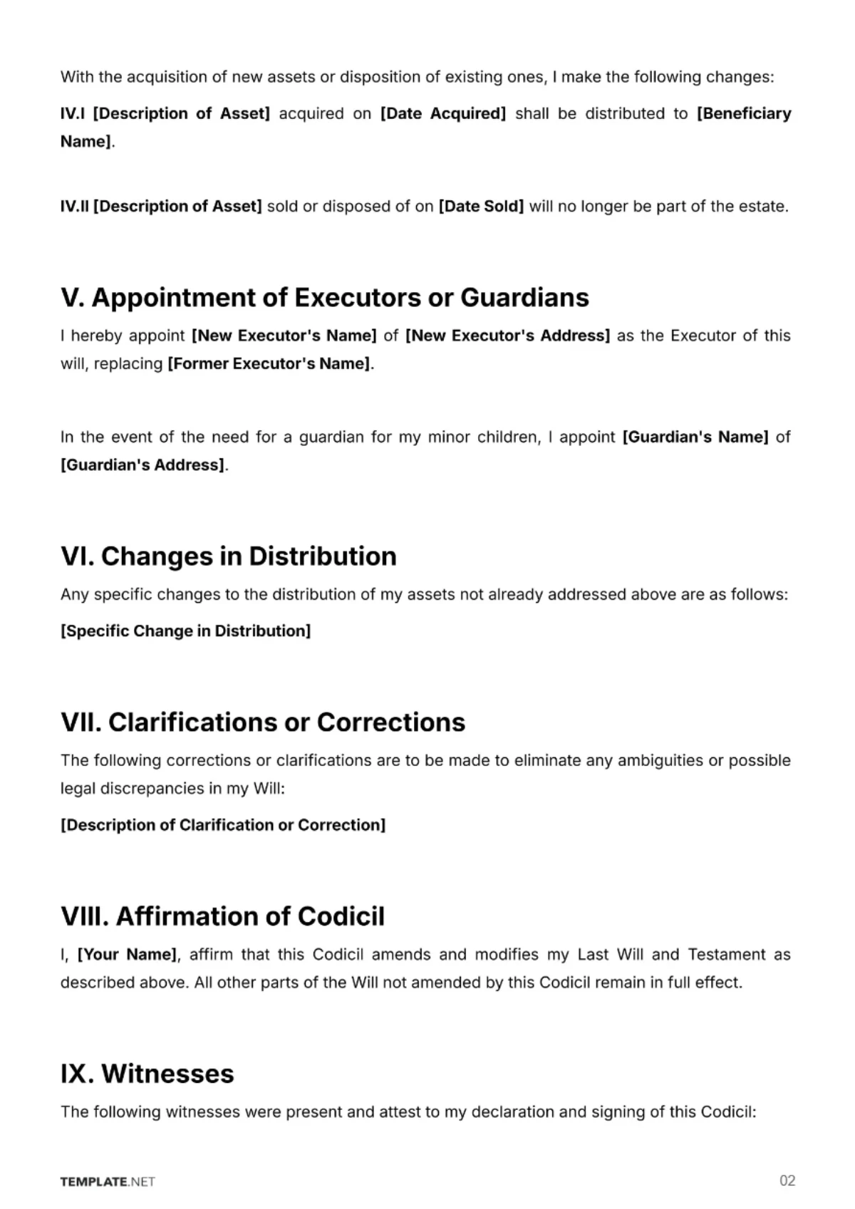 Free Connecticut Codicil to Will Template to Edit Online