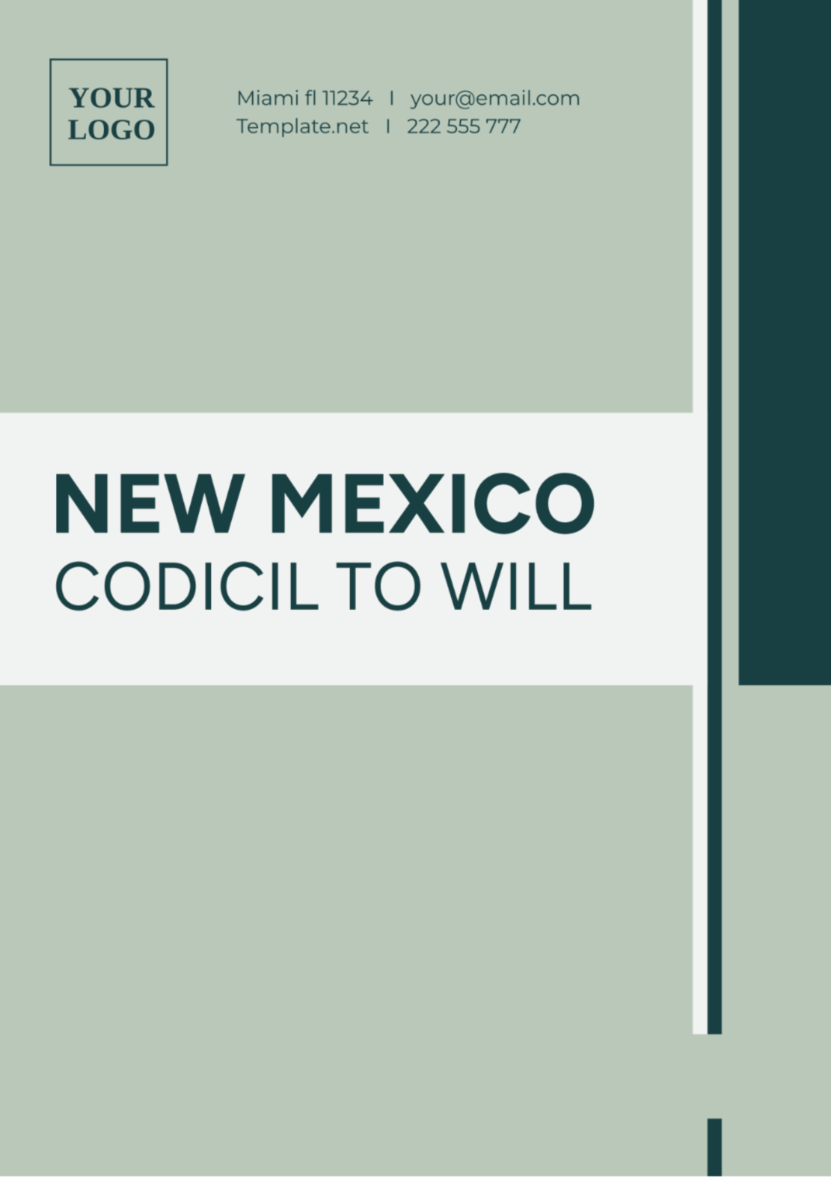 New Mexico Codicil to Will Template