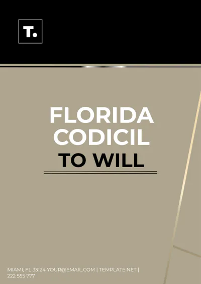 Free Florida Codicil to Will Template to Edit Online