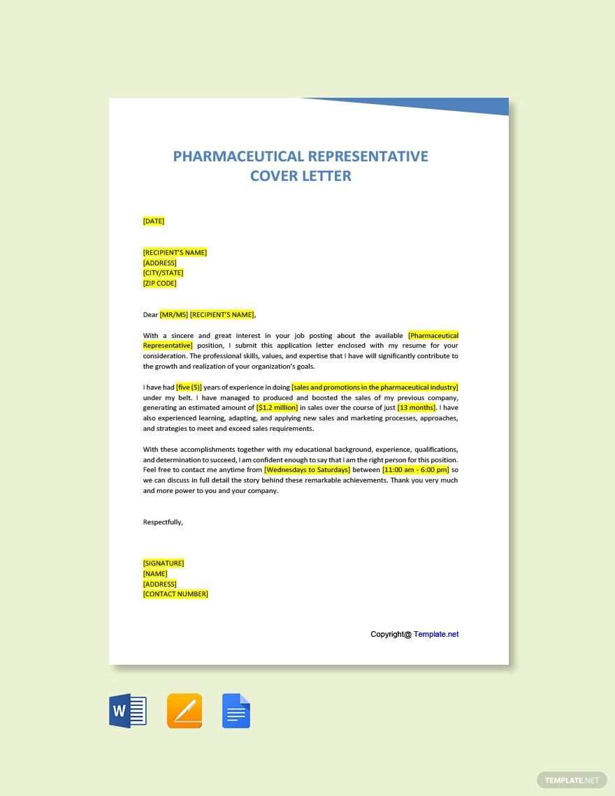 sample cover letter for pharmaceutical regulatory affairs position