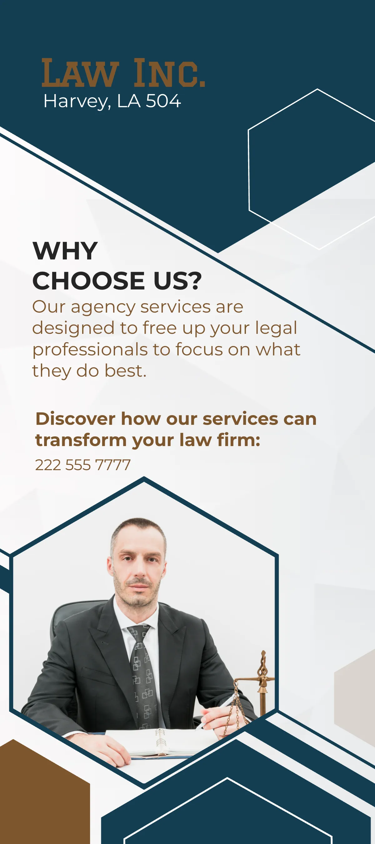 Free Law Firm Agency Rack Card Template to Edit Online