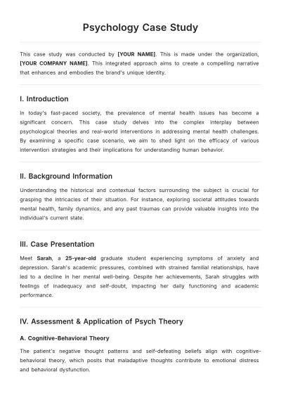 Free Psychology Case Study Template to Edit Online