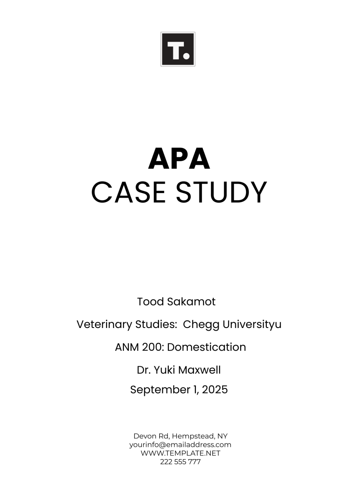 APA Format Case Study Template - Edit Online & Download