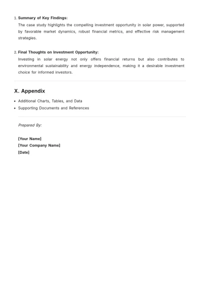 Free Investment Case Study Template to Edit Online