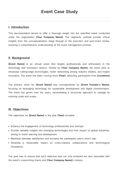Free Event Case Study Template to Edit Online
