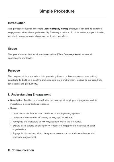 Free Simple Procedure Template to Edit Online