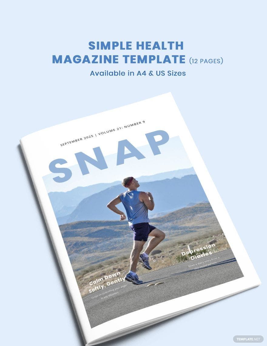 Simple Health Magazine Template.