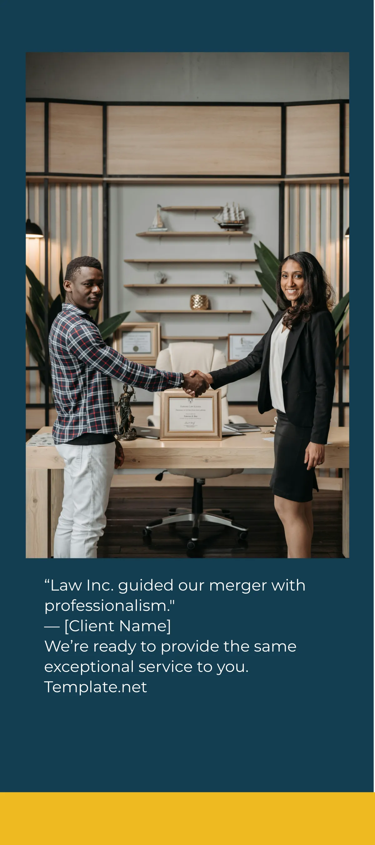 Free Law Firm Client Testimonials Rack Card Template to Edit Online