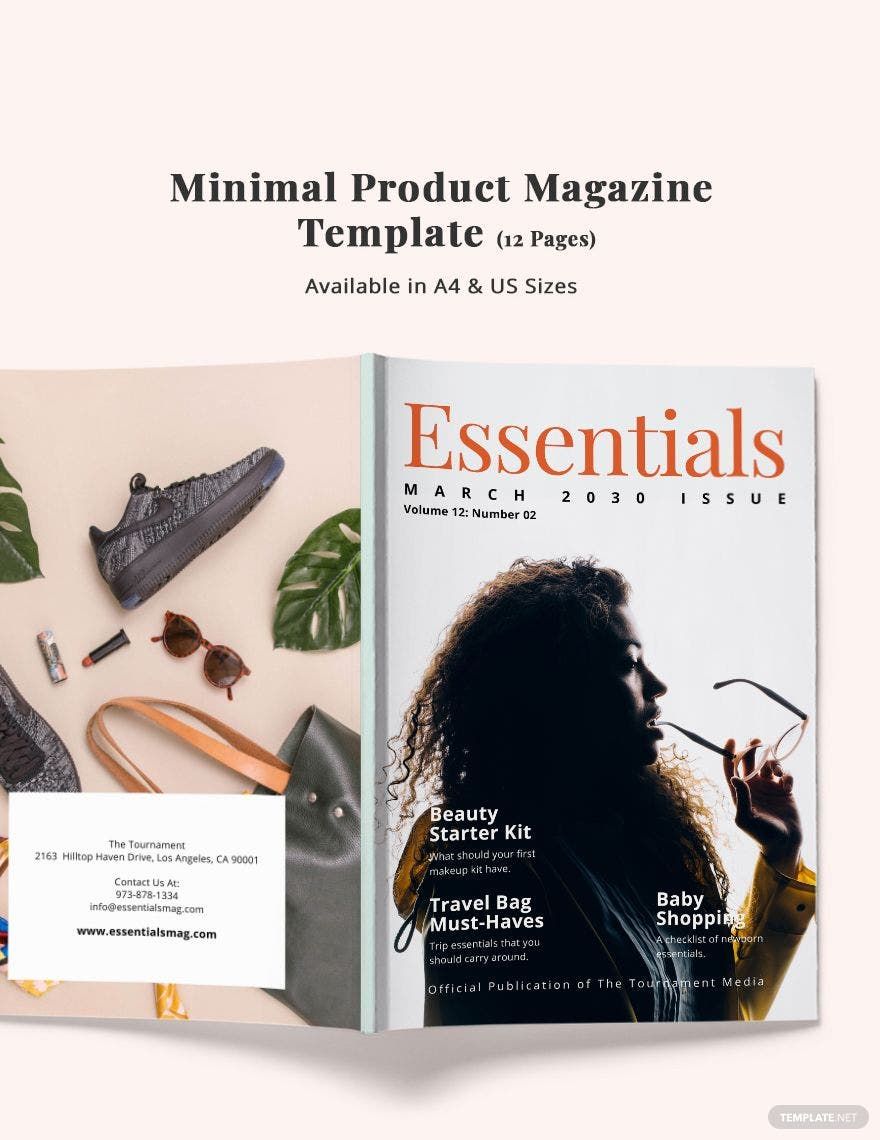 Minimal Product Magazine Template. in Word, Apple Pages, Publisher, InDesign