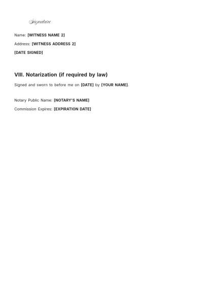 Free Hawaii Codicil to Will Template to Edit Online