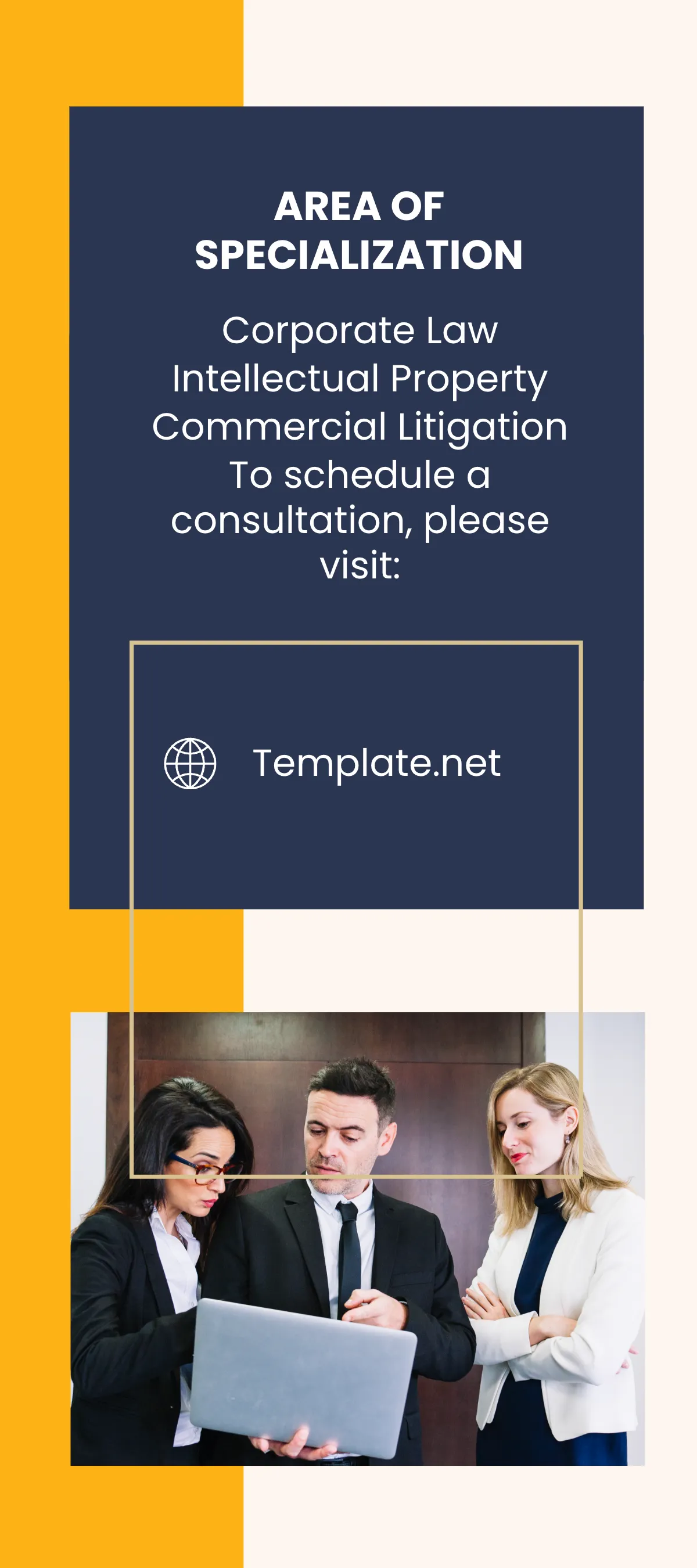 Free Law Firm Attorney Profile Rack Card Template to Edit Online