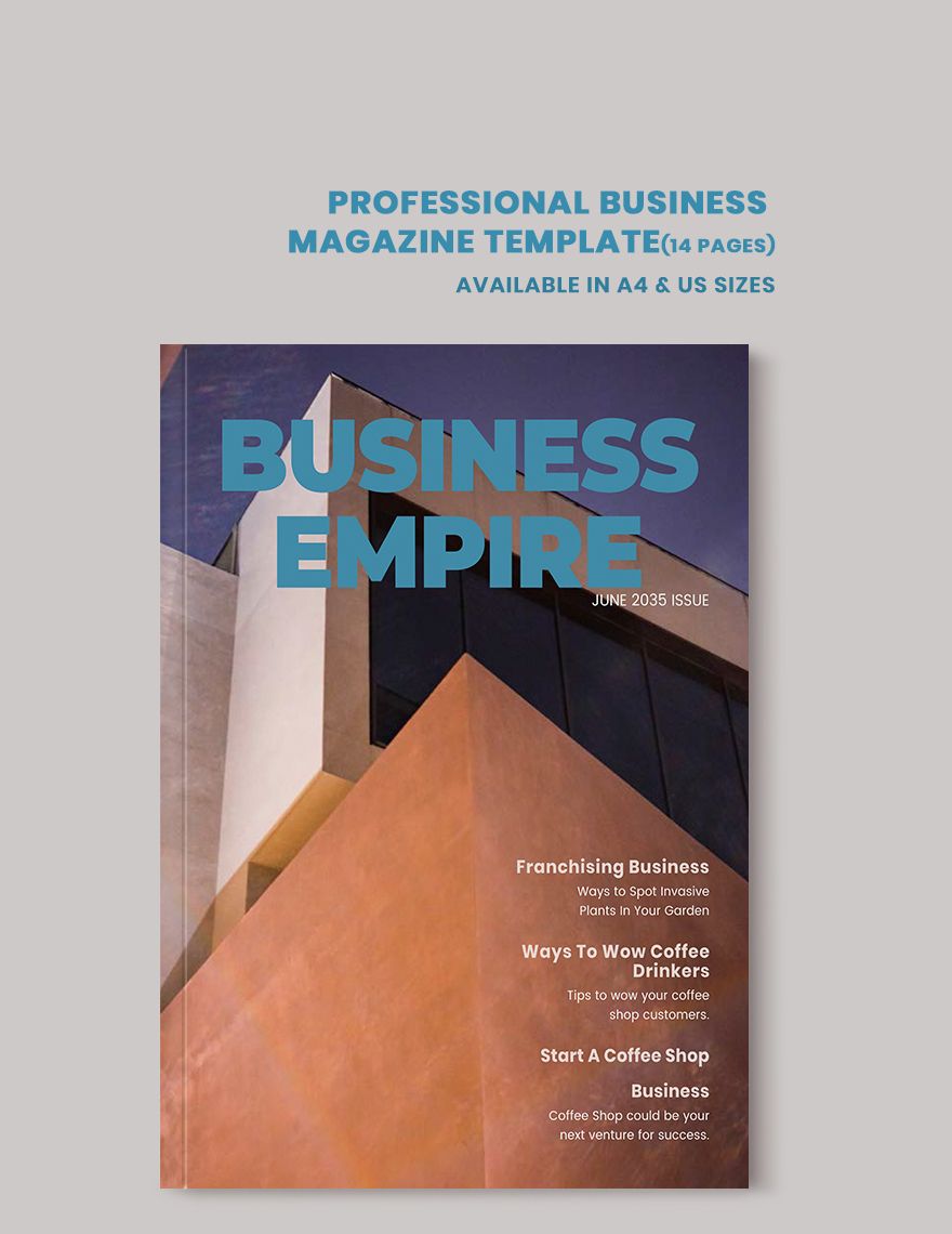 Professional Business Magazine Template in InDesign, Word, Publisher, Pages - Download | Template.net