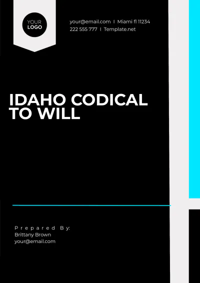 Free Idaho Codicil to Will Template to Edit Online