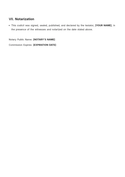 Free Idaho Codicil to Will Template to Edit Online