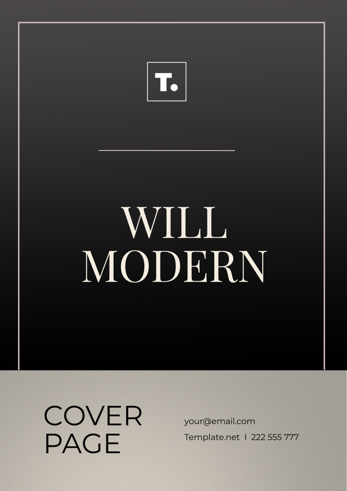 Will Modern Cover Page Template - Edit Online & Download Example ...