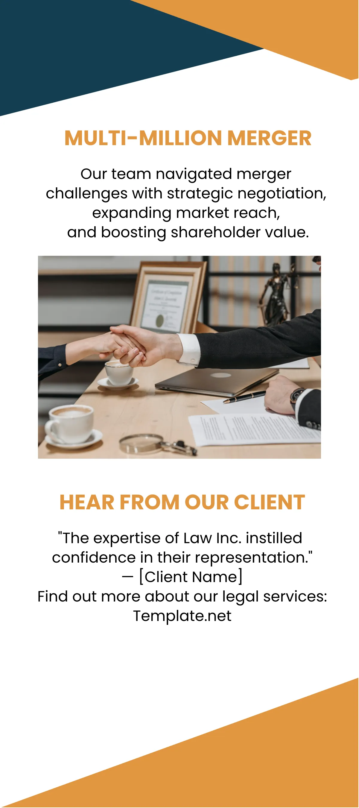 Free Law Firm Case Studies Rack Card Template to Edit Online