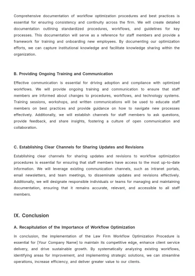 Free Law Firm Workflow Optimization Procedure Template to Edit Online