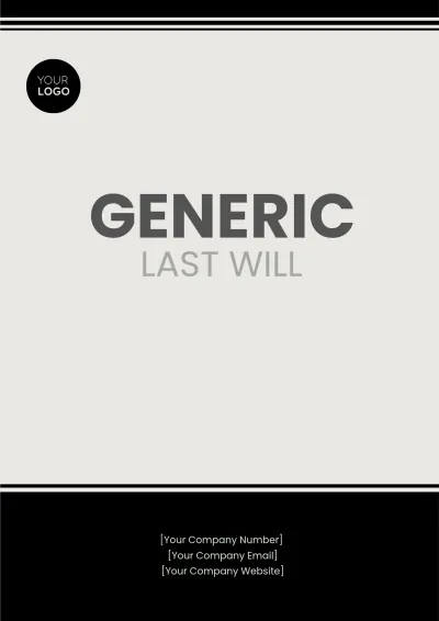 Free Generic Last Will Template to Edit Online