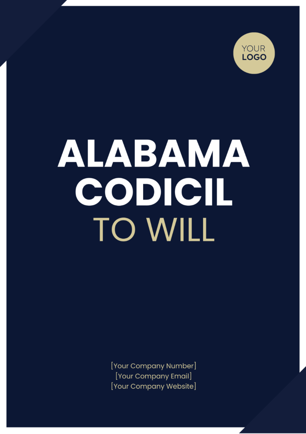 Alabama Codicil to Will Template