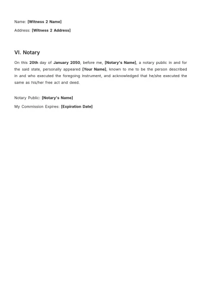 Free Alabama Codicil to Will Template to Edit Online