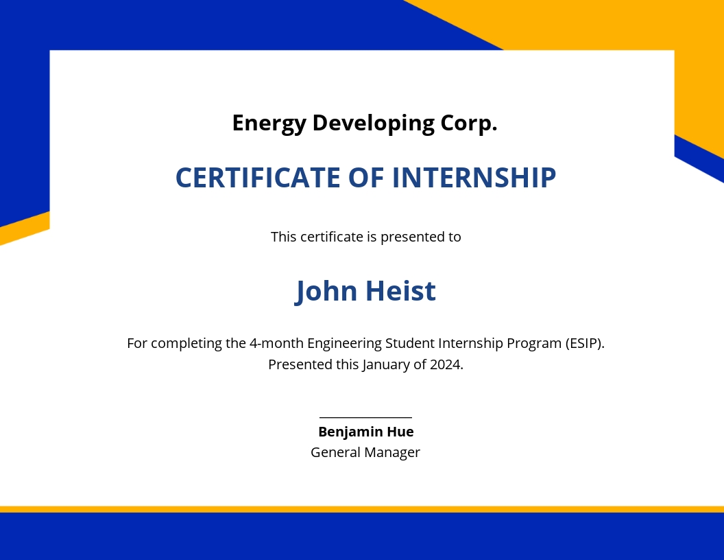 internship engineering word certificates