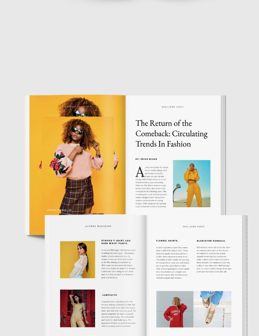 Printable Fashion Magazine Template