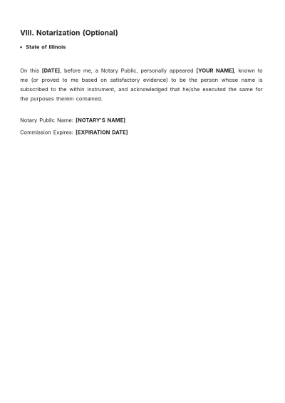 Free Illinois Codicil to Will Template to Edit Online