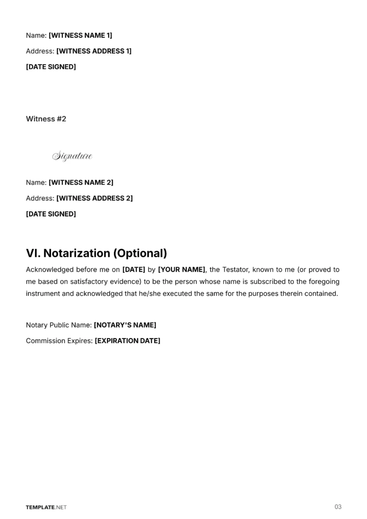 Free Indiana Codicil to Will Template to Edit Online