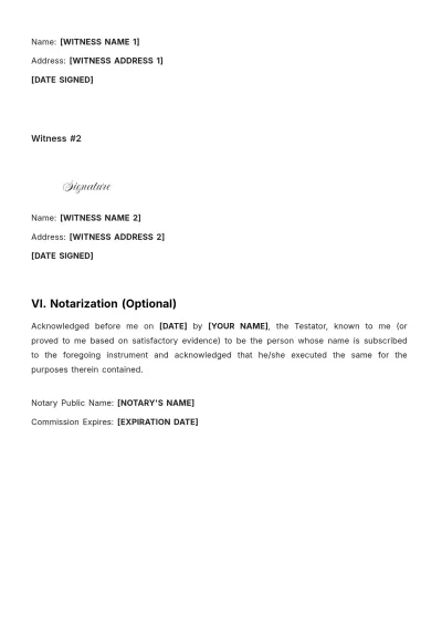 Free Indiana Codicil to Will Template to Edit Online