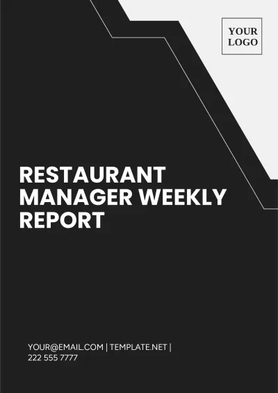 Free Restaurant Manager Weekly Report Template to Edit Online