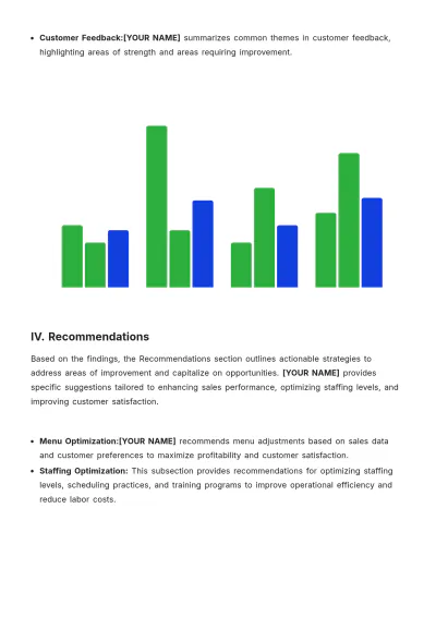 Free Restaurant Manager Weekly Report Template to Edit Online