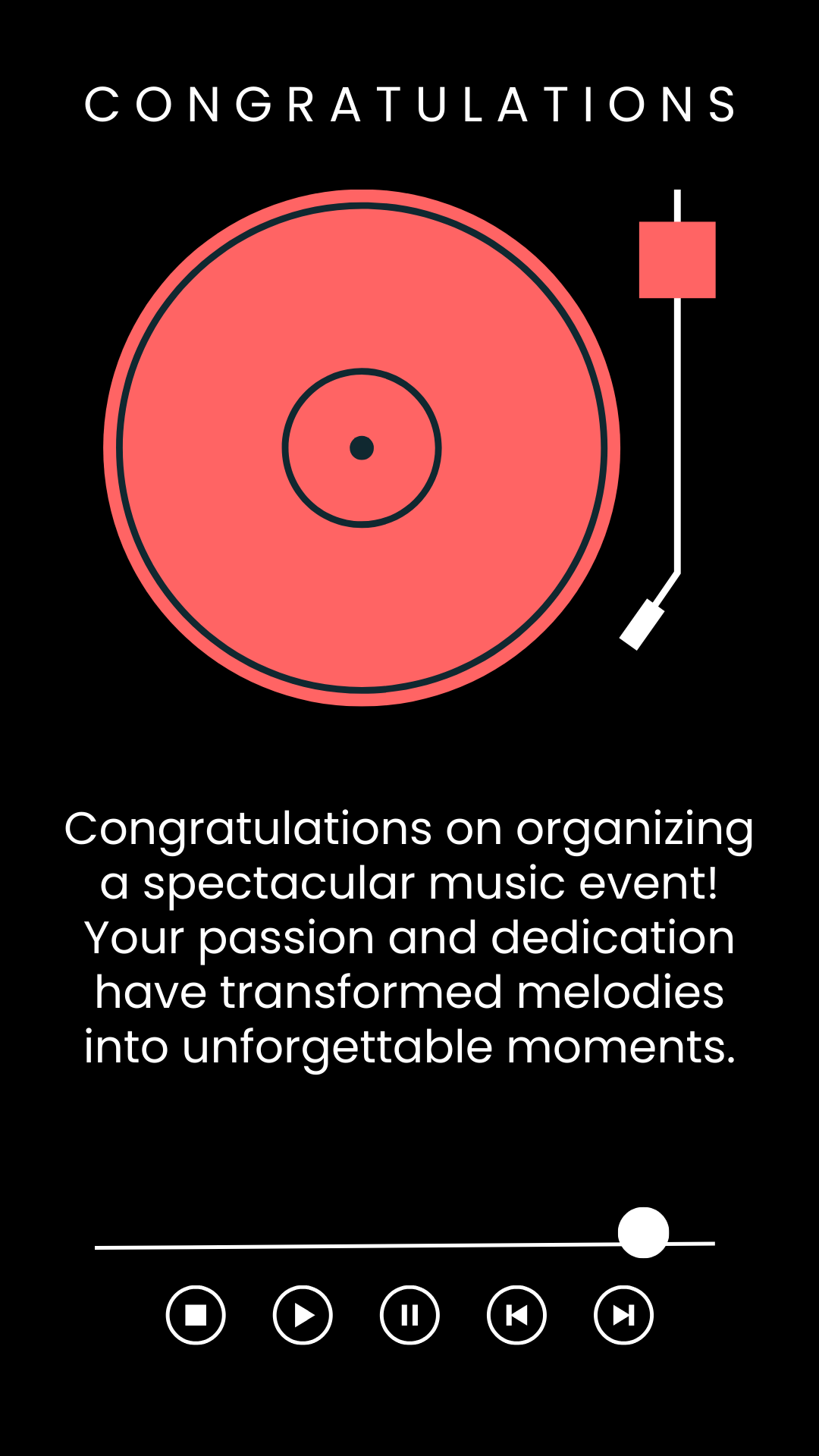 Congratulations Music Event Instagram Card