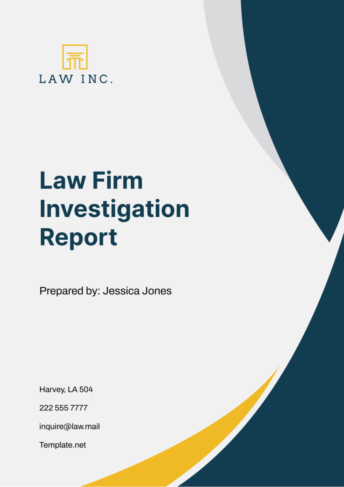 Law Firm Investigation Report Template - Edit Online & Download