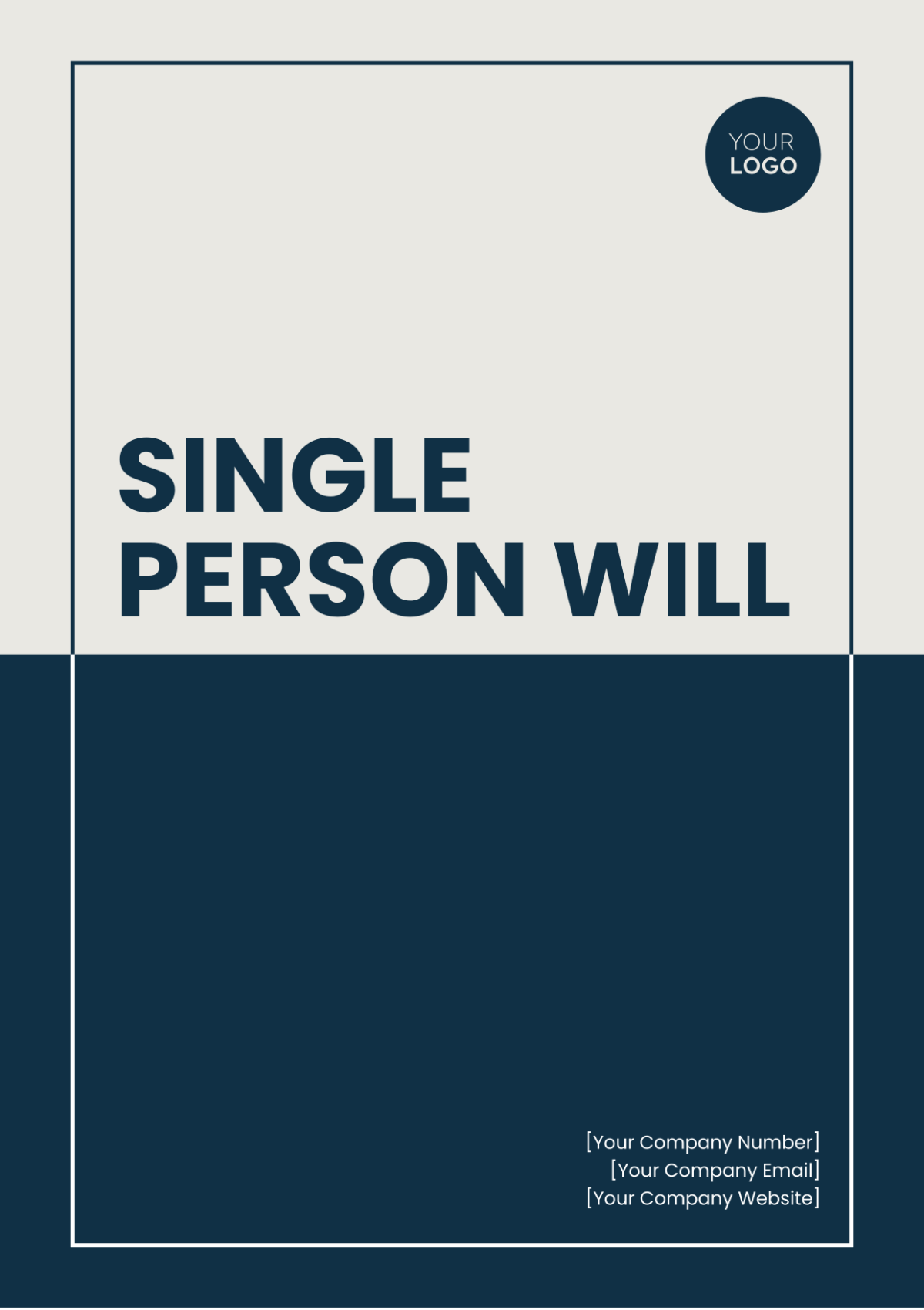 Single Person Will Template